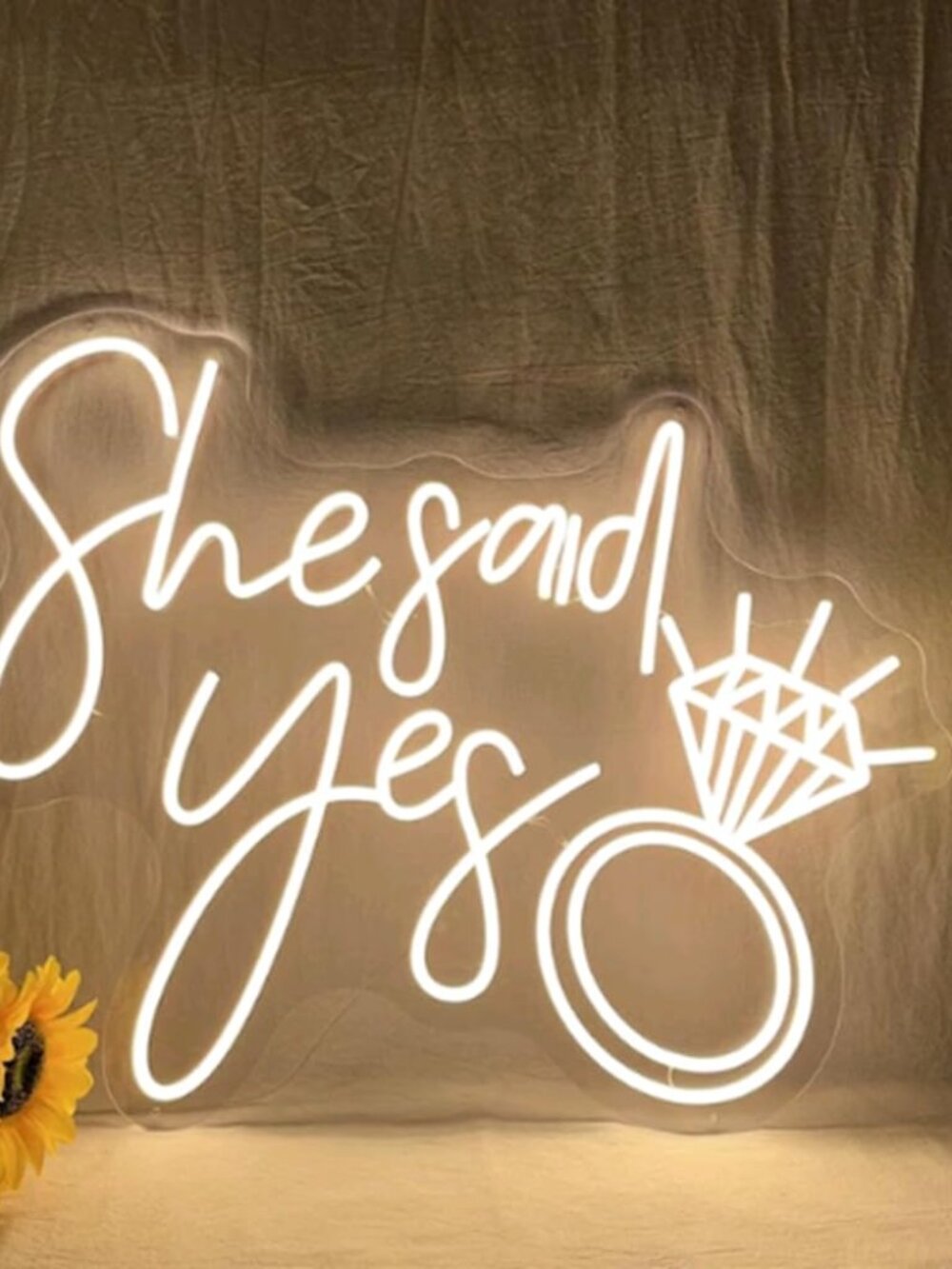 She Said Yes Neon Sign, Custom Neon Signs For Wedding, Wedding Party Decoration